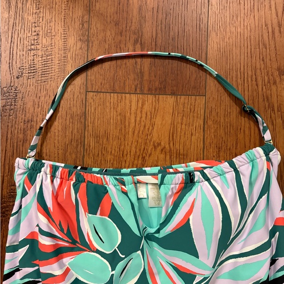 Anne Cole Tropical Blousen One-Piece Swimsuit - Palm Print Size 12 - Picture 3 of 9